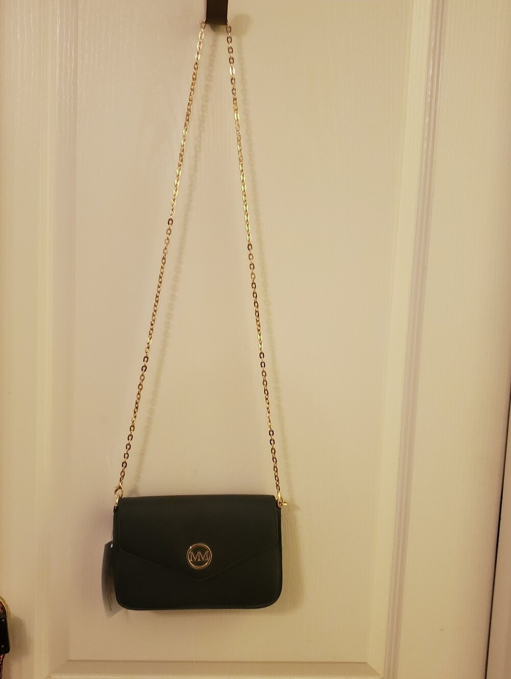 Marilyn Monroe Black Crossbody Bag with Gold Logo